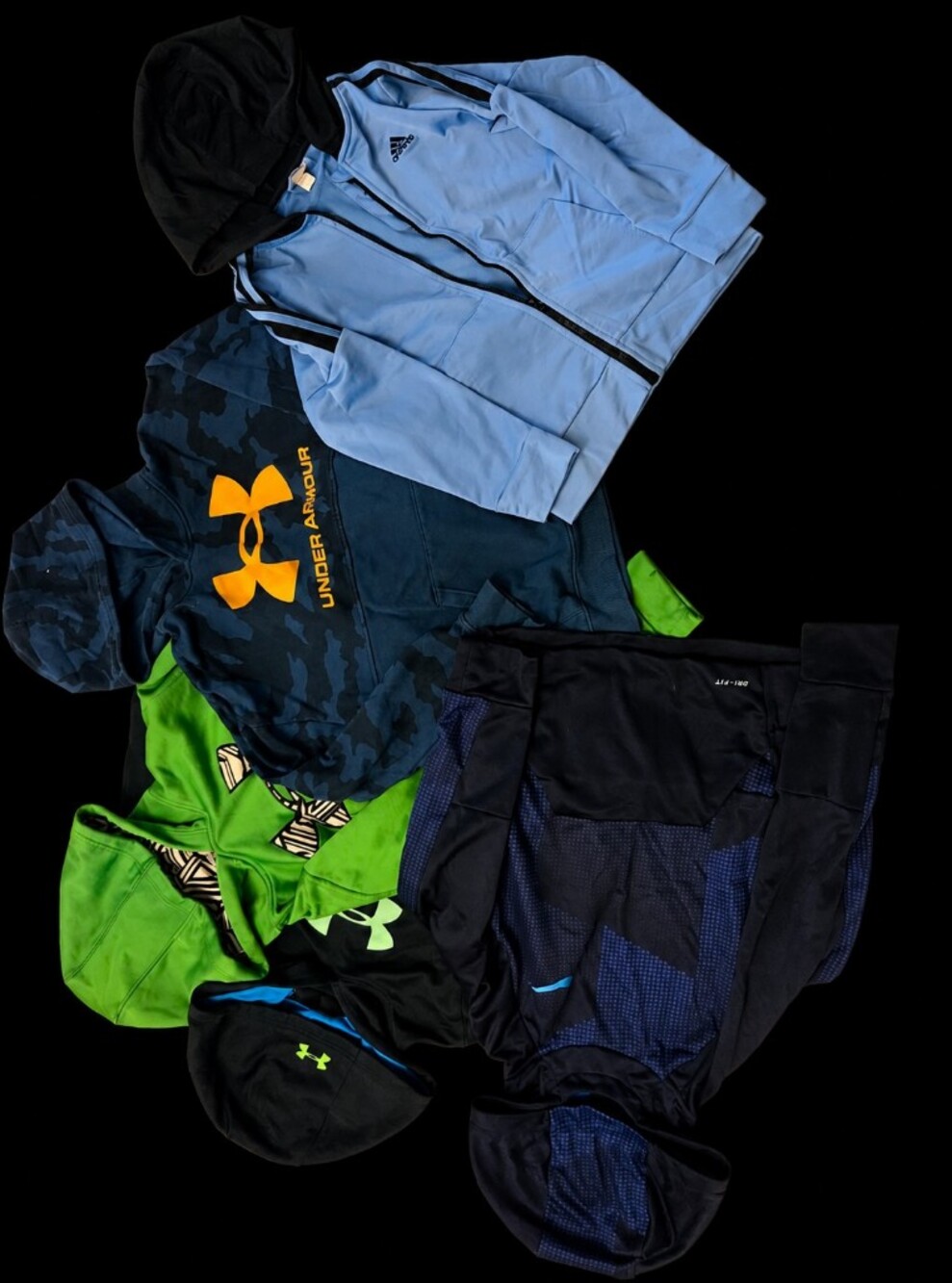 Youth Name Brand Hoodie Lot – 5 Hoodies (Boys Sizes 7, Medium & Large)